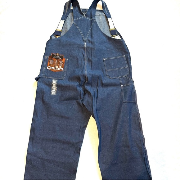 CARHARTT 11.5 OZ RIGID R08 DENIM BIB OVERALLS NEW WITH TAGS.Sz 50/34 - Picture 8 of 13